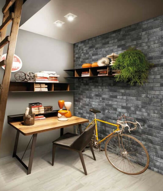 Ashcroft Charcoal Brick Look Italian Porcelain Tile 60 x 250mm