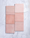 Collie Artisanal Square Pink Gloss Zellige Look Spanish Tile 132x132mm