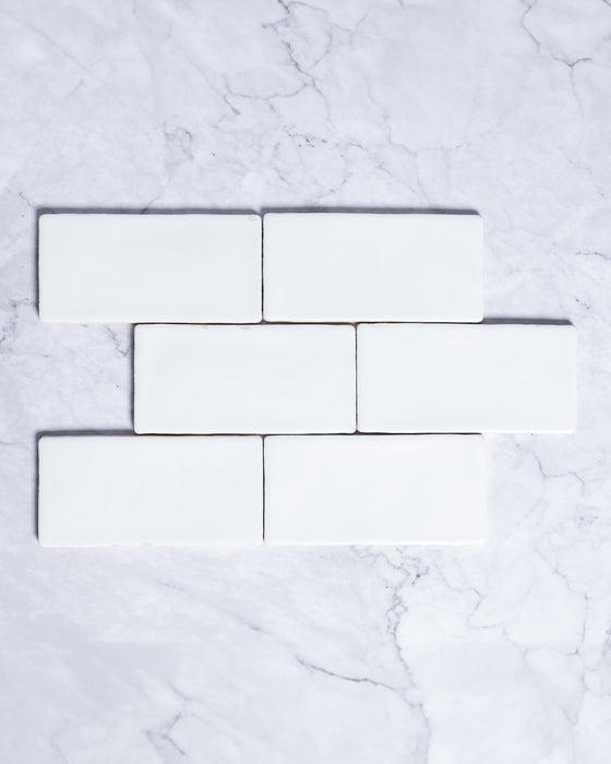 Kiko Subway White Gloss Ceramic Tile 76x162mm