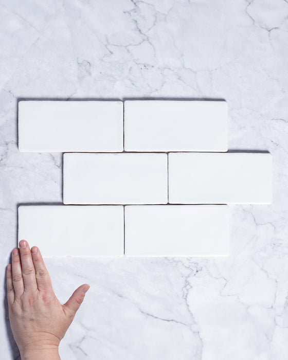 Kiko Subway White Gloss Ceramic Tile 76x162mm