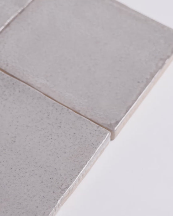 Exville Silver Grey Gloss Spanish Tile 100x100mm